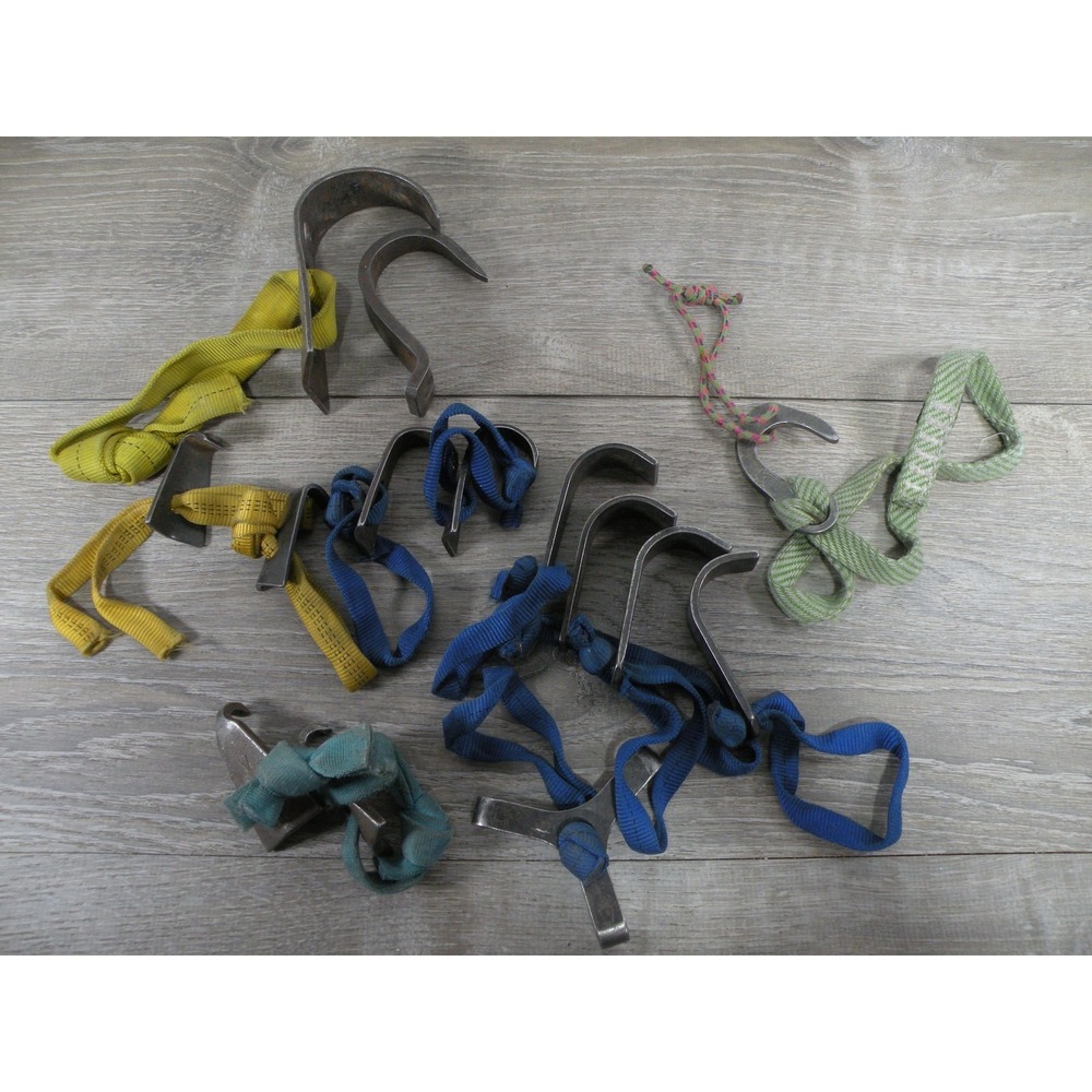 Vintage Aid Climbing hook lot, Sky,Leeper,Meat,Cliffhanger,bat,Fifi.